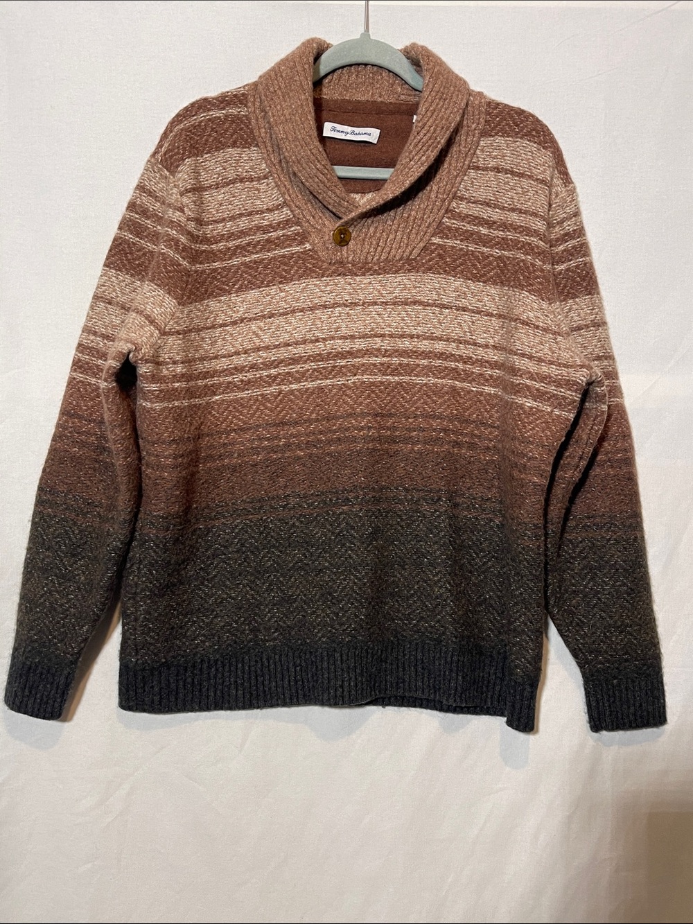 Tommy Bahama Men's Ombre Shawl Collar Turtleneck Sweater - Brown & Gray
